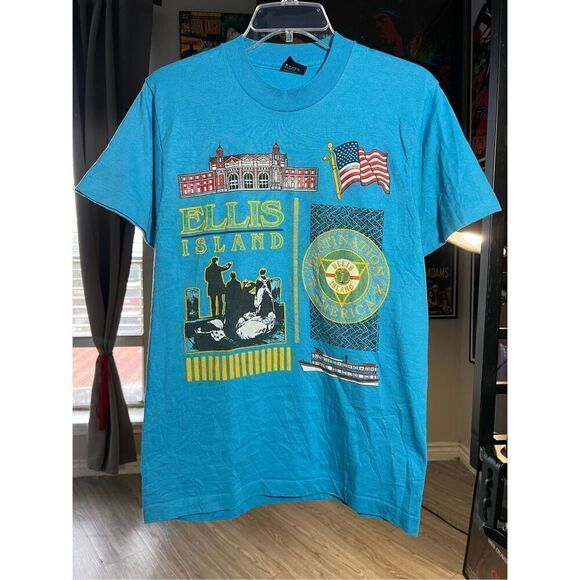 Vintage 90s Ellis Island Destination America Tee - Picture 1 of 5